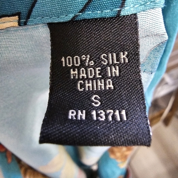 Silk floral teal wrap sleeveless collard top size small - Picture 10 of 11